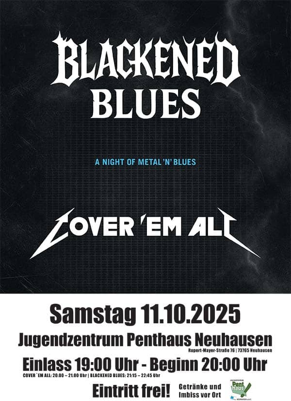 Blackened Blues und Cover em All Konzertankündigung