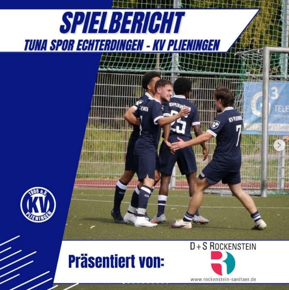 Jubel des KV Plieningen nach einem Tor beim Auftaktspiel gegen Tuna Spor Echterdingen