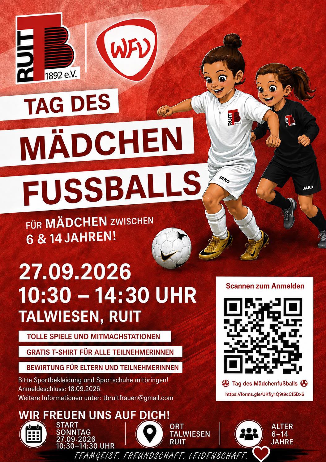 Plakat: Tag des Mädchenfußballs beim TB Ruit