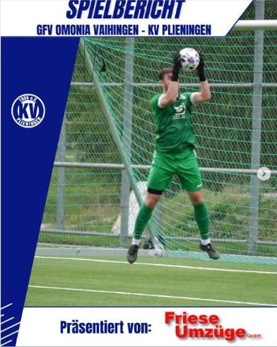 Torwart des KV Plieningen I pariert im Spiel gegen Omonia Vaihingen