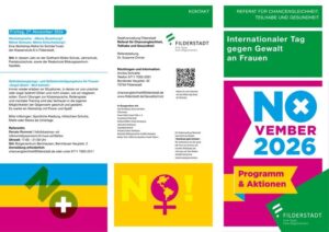 Programmflyer der Stadt Filderstadt zum Internationalen Tag gegen Gewalt an Frauen, November 2026