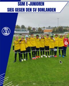 E-Jugend-Spielgemeinschaft TSV Birkach/KV Plieningen nach dem Sieg gegen den SV Bonlanden