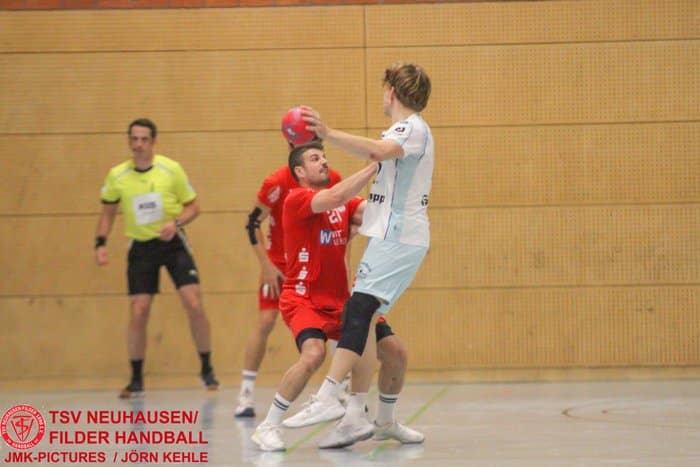 Handballer des TSV Neuhausen/Filder im Spiel gegen den HBW Balingen-Weilstetten II