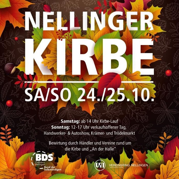Plakat: Nellinger Kirbe am 24. und 25. Oktober