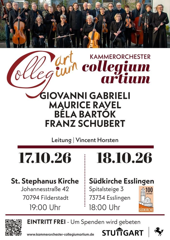 Plakat: Konzert des Kammerorchesters Collegium Artium