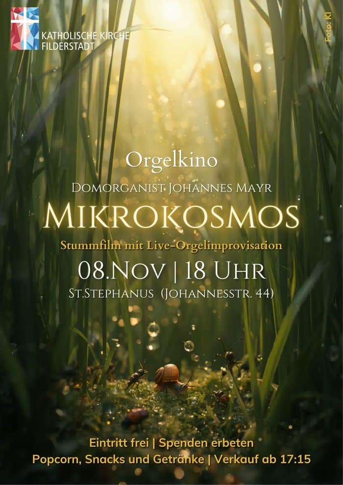 Plakat: Orgelkino Mikrokosmos in St. Stephanus