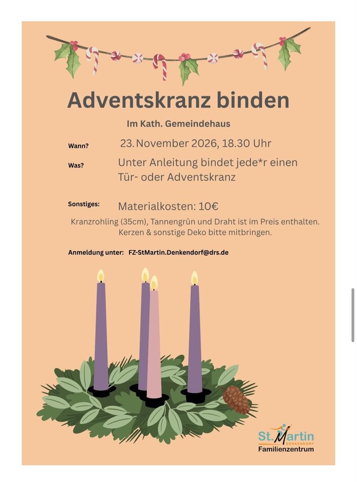 Plakat: Adventskranz binden
