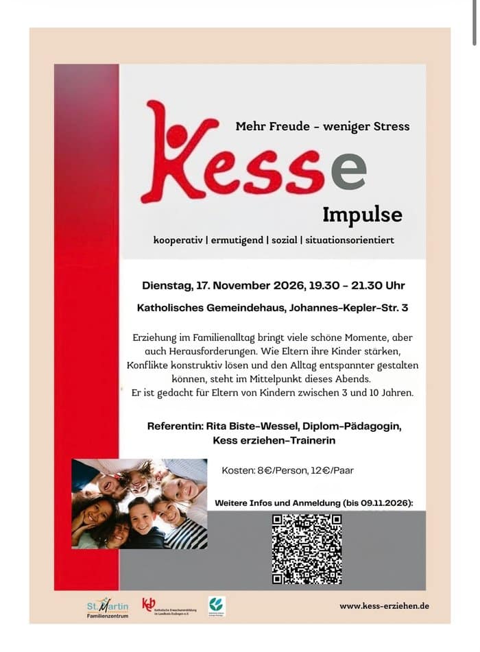 Plakat: Kess-Impulse: Mehr Freude, weniger Stress in der Erziehung