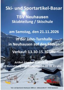 Plakat zum Skibasar des TSV Neuhausen/Filder am 21. November 2026