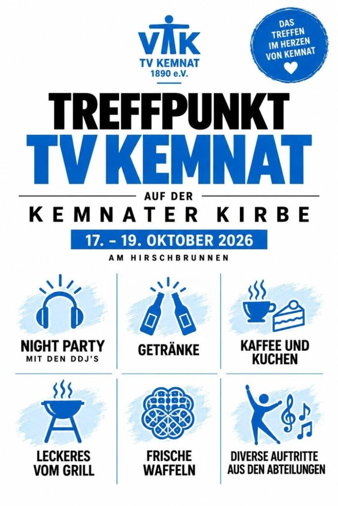 Plakat: Treffpunkt TV Kemnat auf der Kemnater Kirbe 2026
