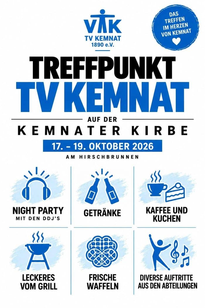 Plakat: Treffpunkt TV Kemnat auf der Kemnater Kirbe 2026