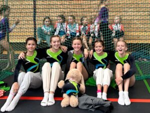 Wettkampfturnerinnen des TV Nellingen beim Team-Bezirksfinale in Wernau